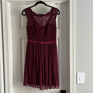 “Wine” colored bridesmaid dress from David’s bridal